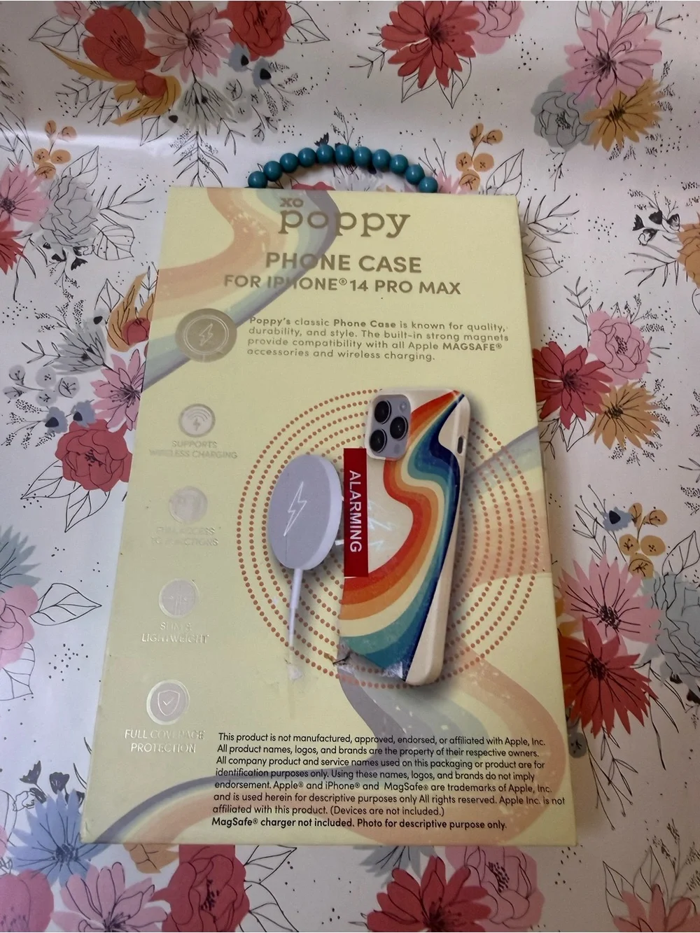 Poppy Retro Rainbow MagSafe Case for iPhone 14 Pro Max - Multicolor Wave